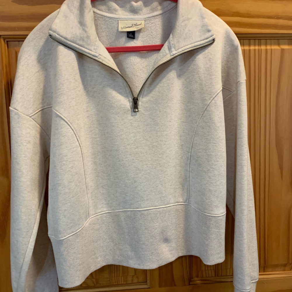 Universal Thread Cream Quarter-Zip Pullover - image 1